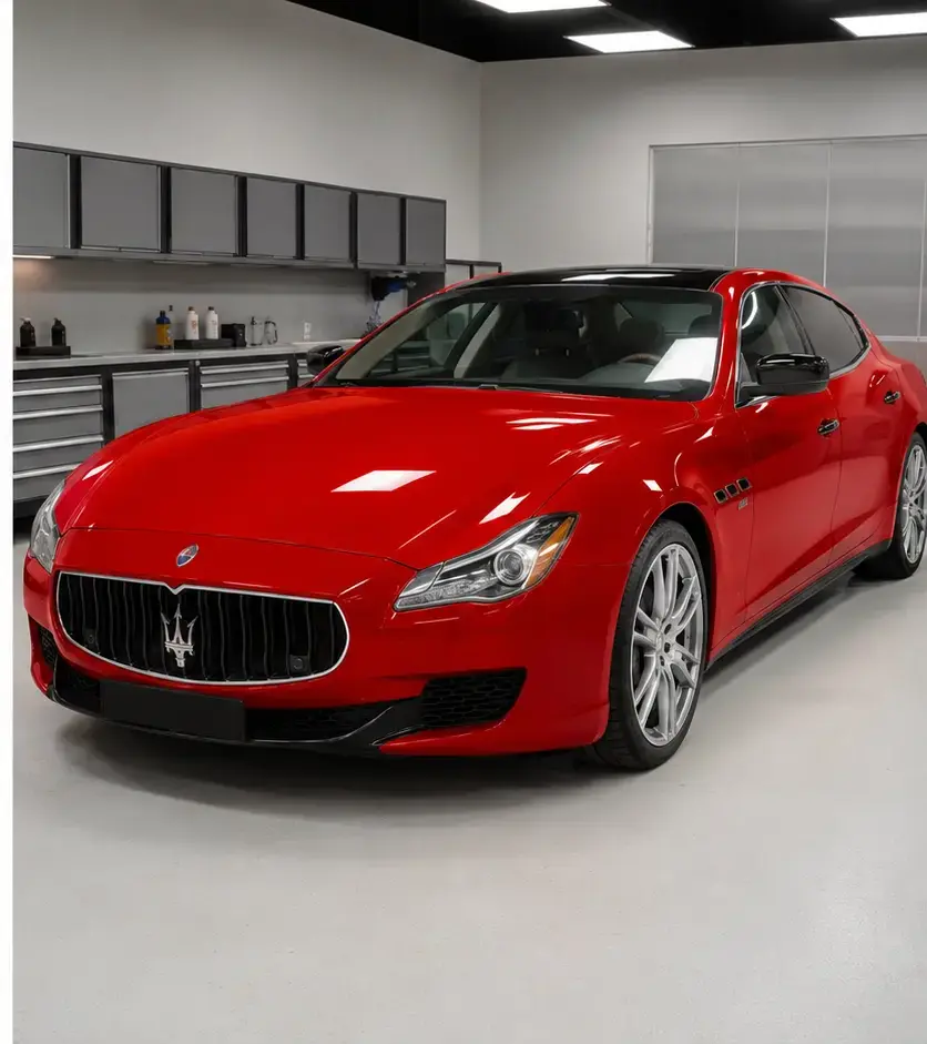 Maserati Quattroporte — насыщенный красный после работы