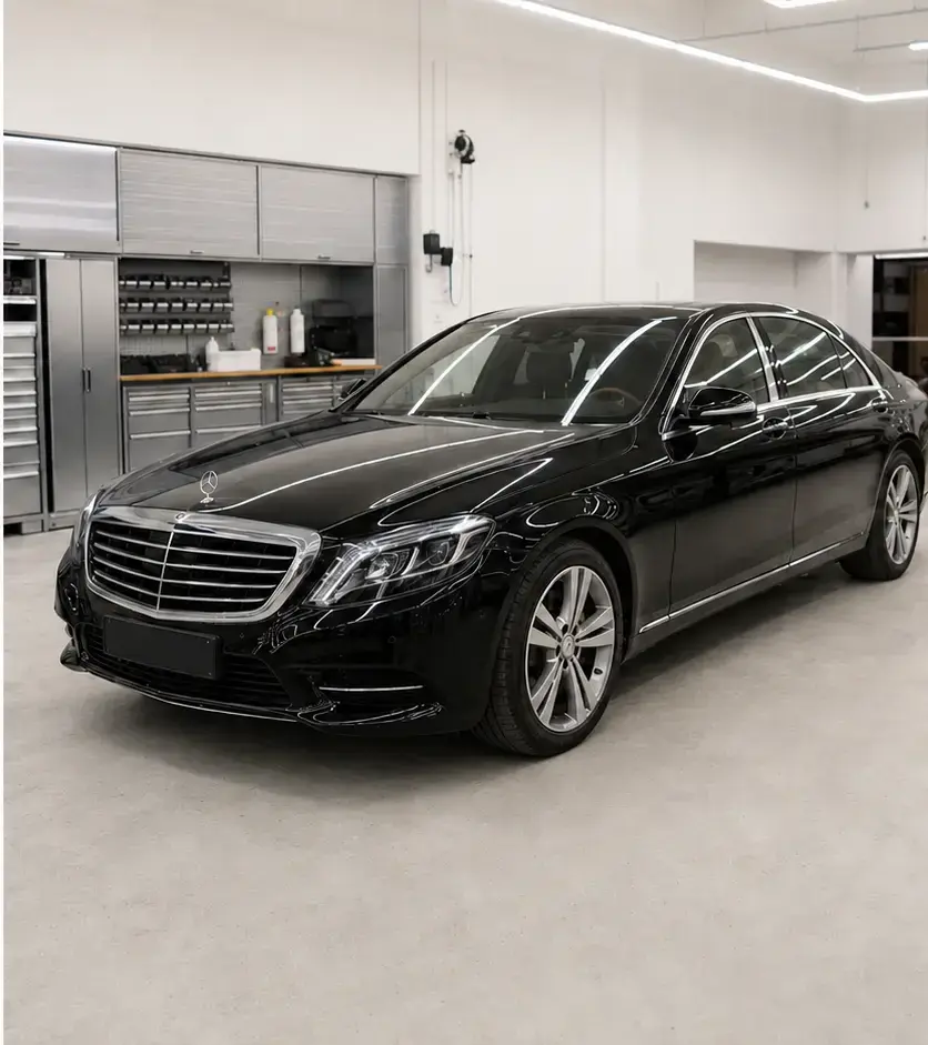 Mercedes-Benz S-Class — с белого на чёрный после работы